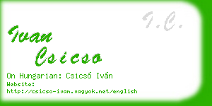 ivan csicso business card